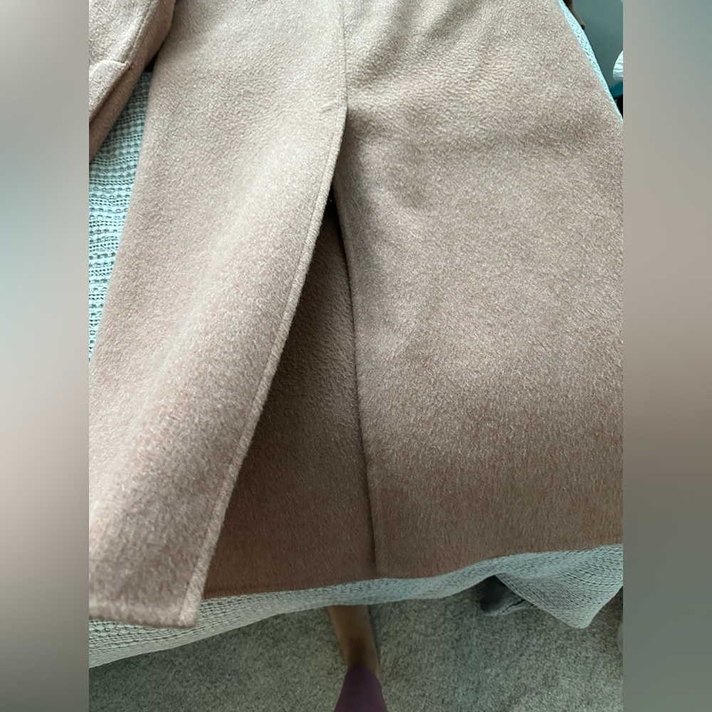 Vince Brushed Wool Long Coat in Vintage Rose - Picture 10 of 16